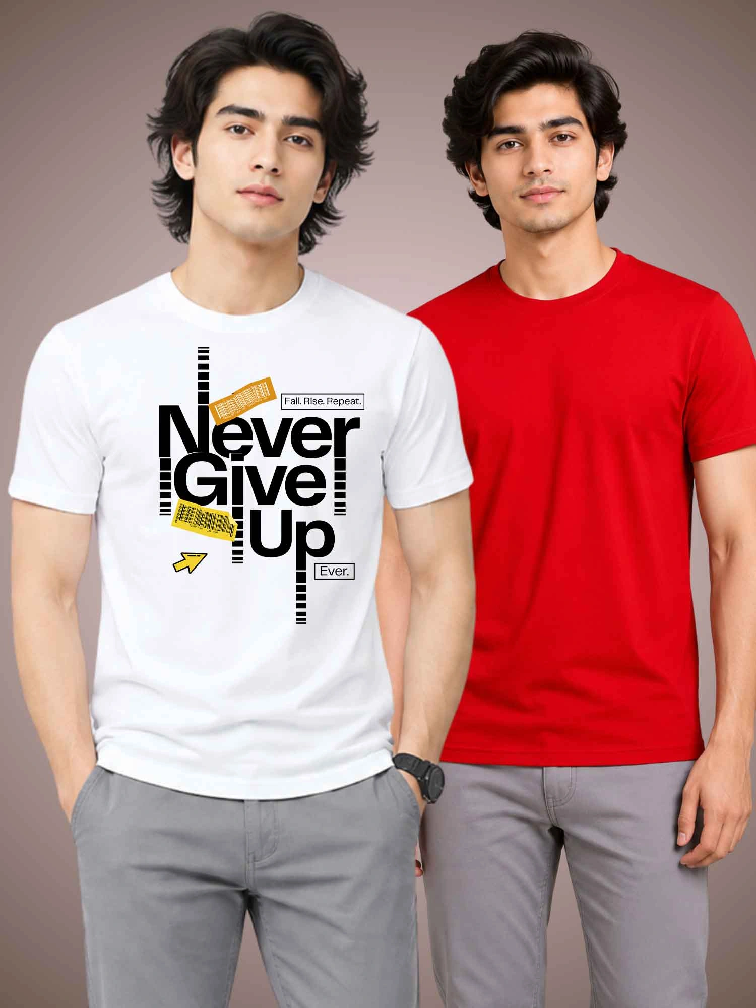 NEVER_GIVE_UP Koopeyy 100% Cotton T-shirt